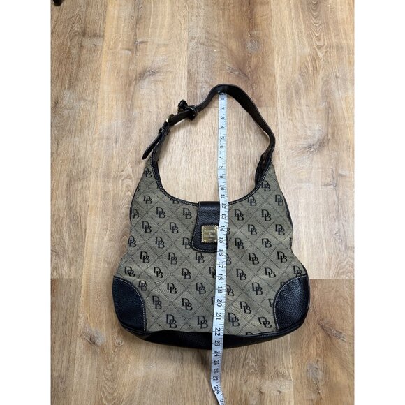 Vintage Dooney & Bourke Monogram Hobo Bag Canvas Matching Wallet - Picture 9 of 16